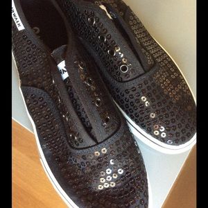 Black sequin shoes